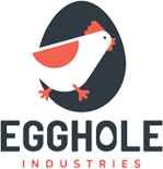 A logo of an egg with the word egghole in it.