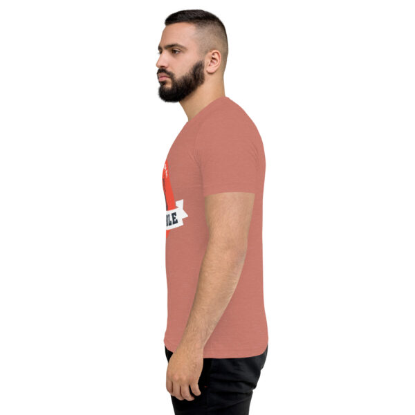 A man with a beard is wearing a t-shirt