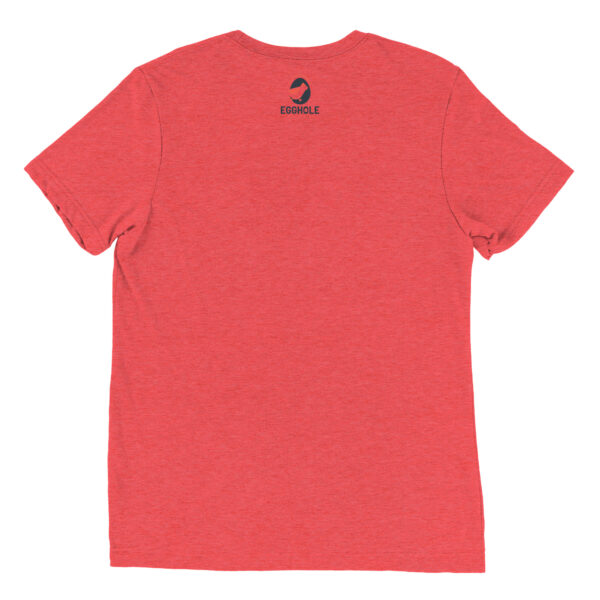 A red t-shirt with the back of it.