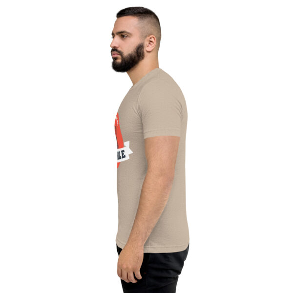 A man with a beard is wearing a t-shirt